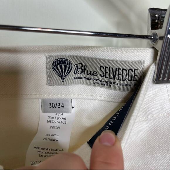 THOM SWEENEY Selvedge Five Pocket slim-leg jeans in White 30x27 - Picture 9 of 11